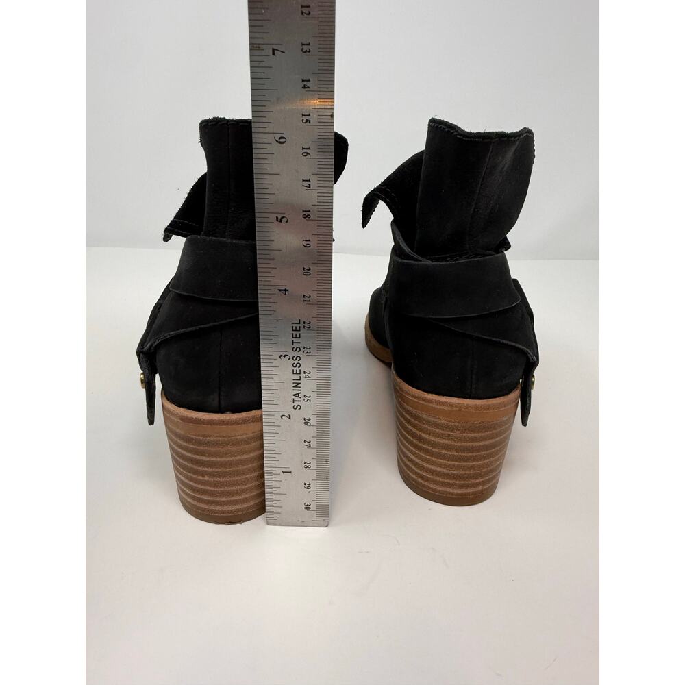 Ugg Elora Ankle Boots Women's 6 Black Suede Nubuck Leather Preppy Lux Designer - Picture 14 of 16